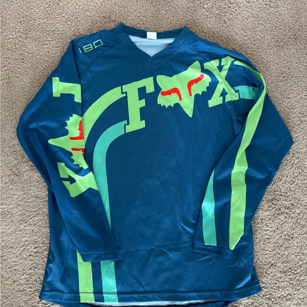 Fox Racing Blue and Green Men's Shirt